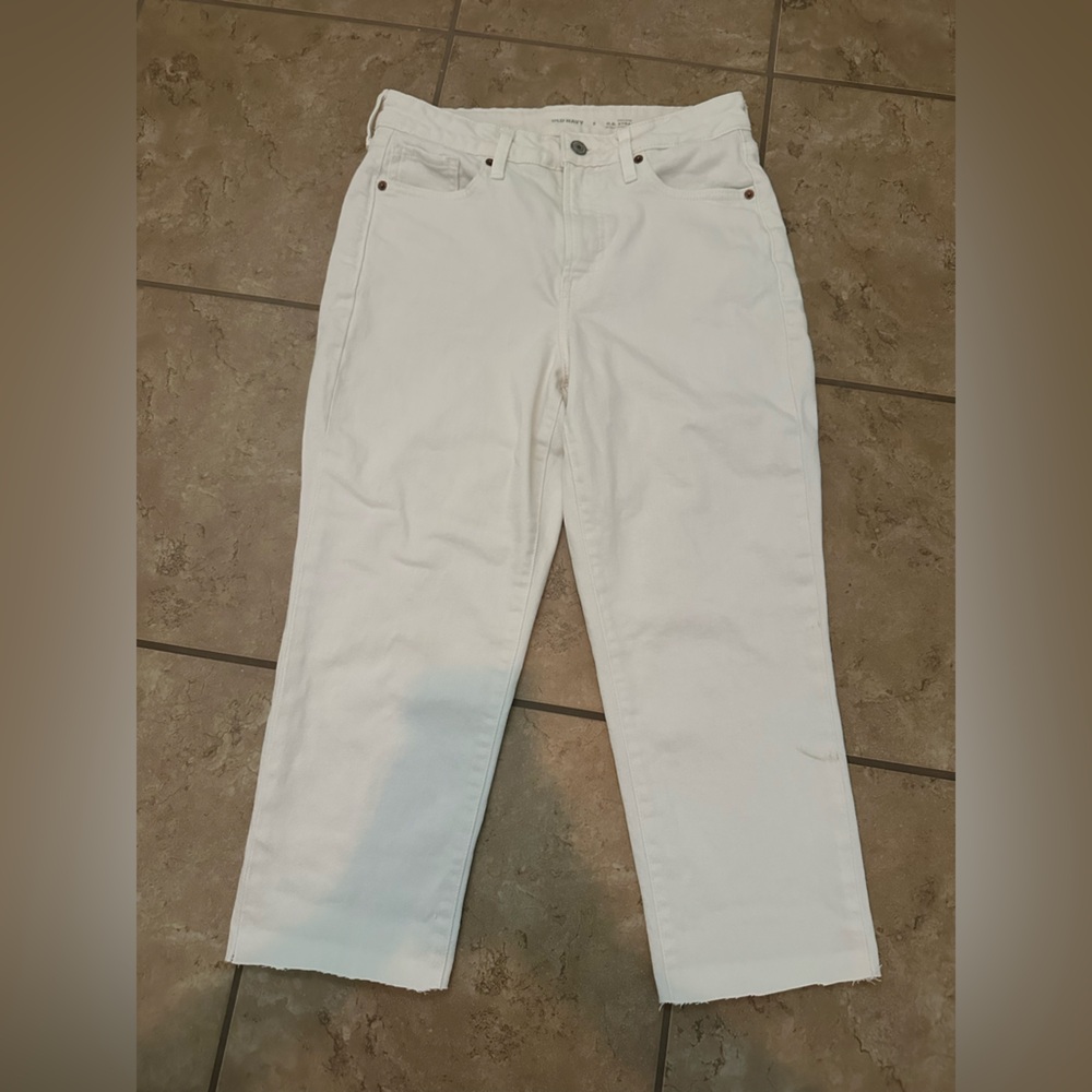 WHITE HIGH RISE OG STRAIGHT JEANS